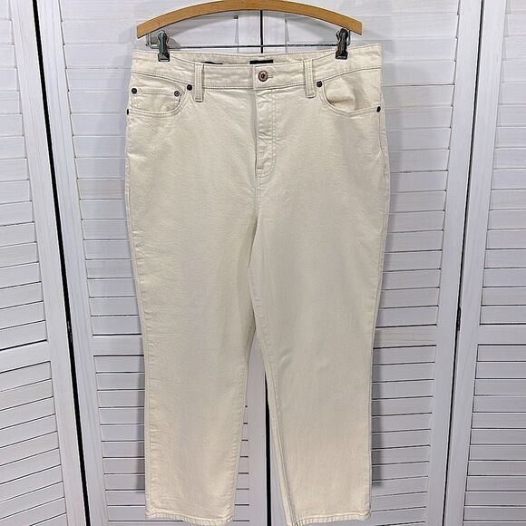 Talbots Modern Ankle Jeans Size 16P Denim Cream Color - Picture 3 of 10